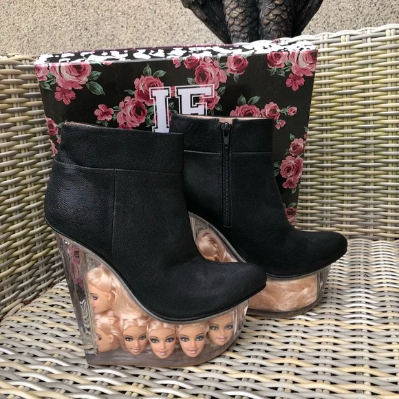 Jeffrey Campbell Icy Barbie Boots 8 Doll Head NEW - Picture 12 of 16